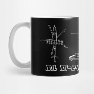 Mil Mi-24 Hind (Attack Gunship) (white) Mug